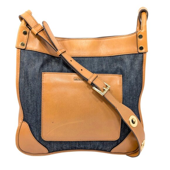 Michael Kors Handbags - Michael Kors Sullivan North South Large Messenger Denim Leather Purse
